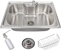 Cuba Gourmet De Cozinha Aço Inox 304 Com Acessórios Escovada 60x42cm Antirruído Embutir Ou Sobrepor