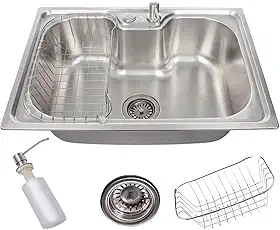 Cuba Gourmet De Cozinha Aço Inox 304 Com Acessórios Escovada 60x42cm Antirruído Embutir Ou Sobrepor