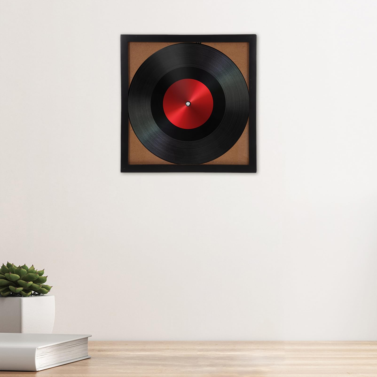 Zerodeko Marco Para Discos De Vinilo Negro Soporte De Exhibición Para Decoración De Pared Almacenamiento De Álbumes Para Hogar y Oficina