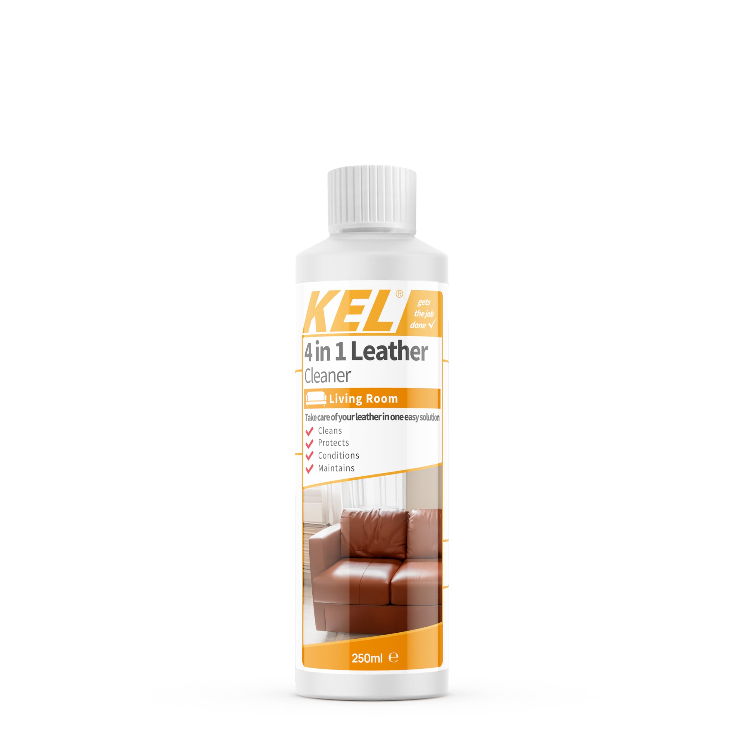 KEL - 4 in 1 Leather Cleaner, Premium Cleans and Conditioner to Restore & Nourish Leather Furniture & Accessories - 250ml