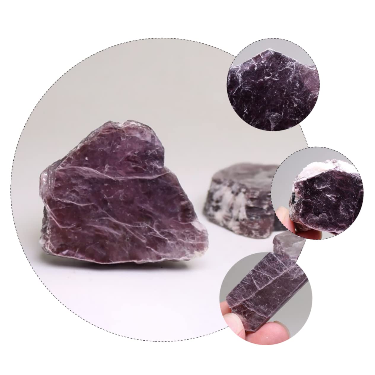 Purple Mica Raw Ore Home Decor Ornament Sample Natural Rock Natural Ores Purple Decorations Beautiful Ore Specimens Purple Mica Decorations Decorative Purple Mica Natural Gemstones OUNONA