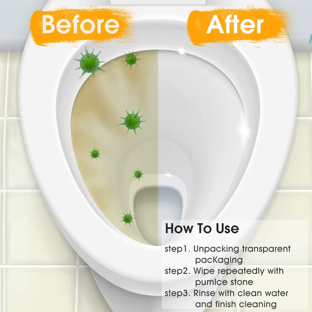 Buyntry Pumice Cleaning Stone Toilet Bowl Cleaner Hard Water Ring Remover for Bath/Pool/Kitchen/Household Cleaning 3 Pack 3
