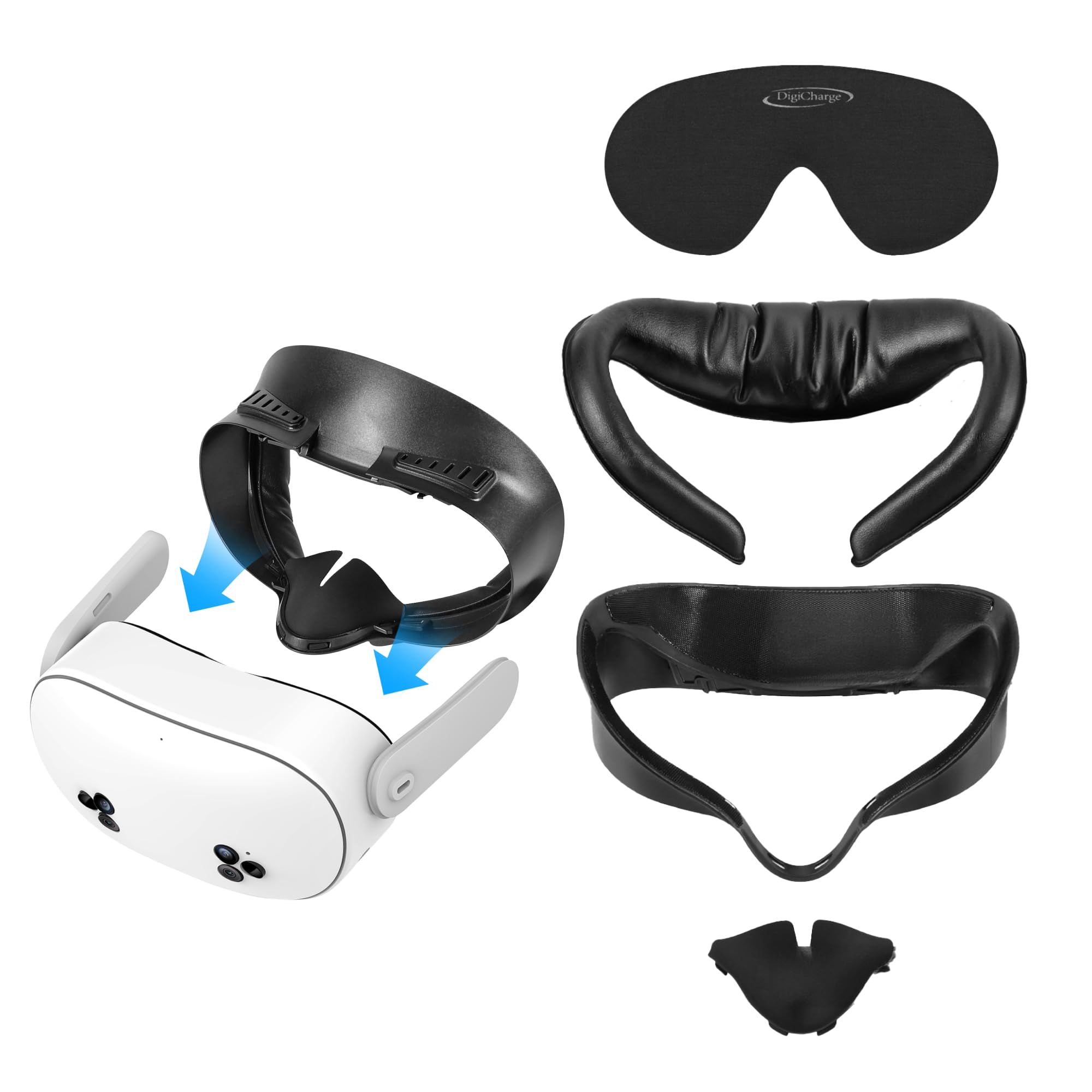 DigichargeFace Cover for Meta Quest 3S - Oculus 3S Face Pad - PU Leather Comfortable Foam - Enhanced Fitting - Washable - White