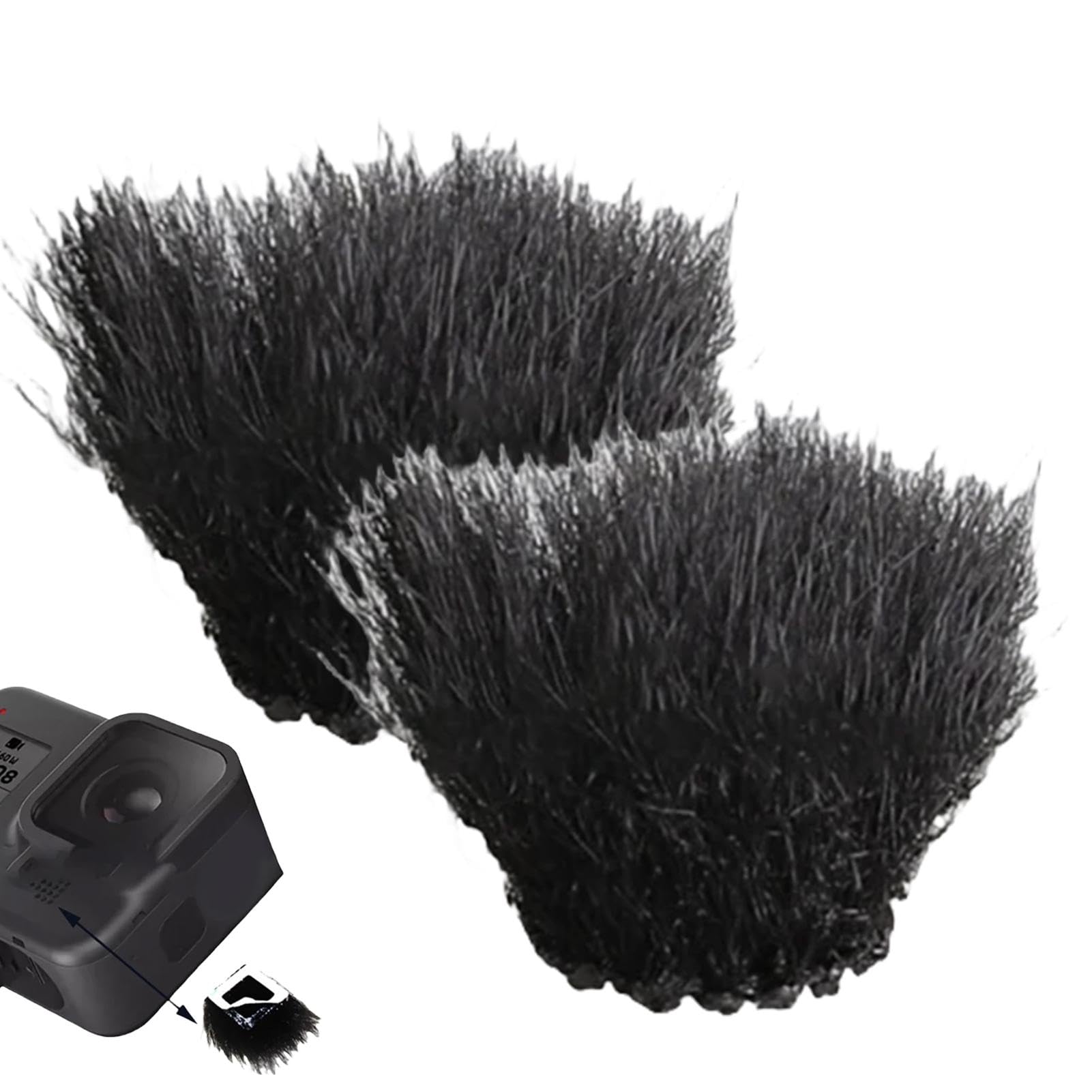 Action Camera Wind Muff - Camera Wind Muff Sticker | Furry Windshield Action Camera Wind Muff Outdoor for Camera Accessories, for Action Camera