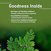 Vista 4 de Tabletas de hoja de moringa - 90 comprimidos, 1000 mg by mi Nature Moringa 100% natural Antioxidante Polvo de hoja de moringa Vitamina C