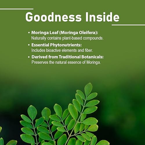 Miniatura 4 de Tabletas de hojas de moringa - 90 comprimidos, 1000 mg  por mi Nature  Moringa 100% natural  Antioxidante  Polvo de hoja de moringa  Vitamina C