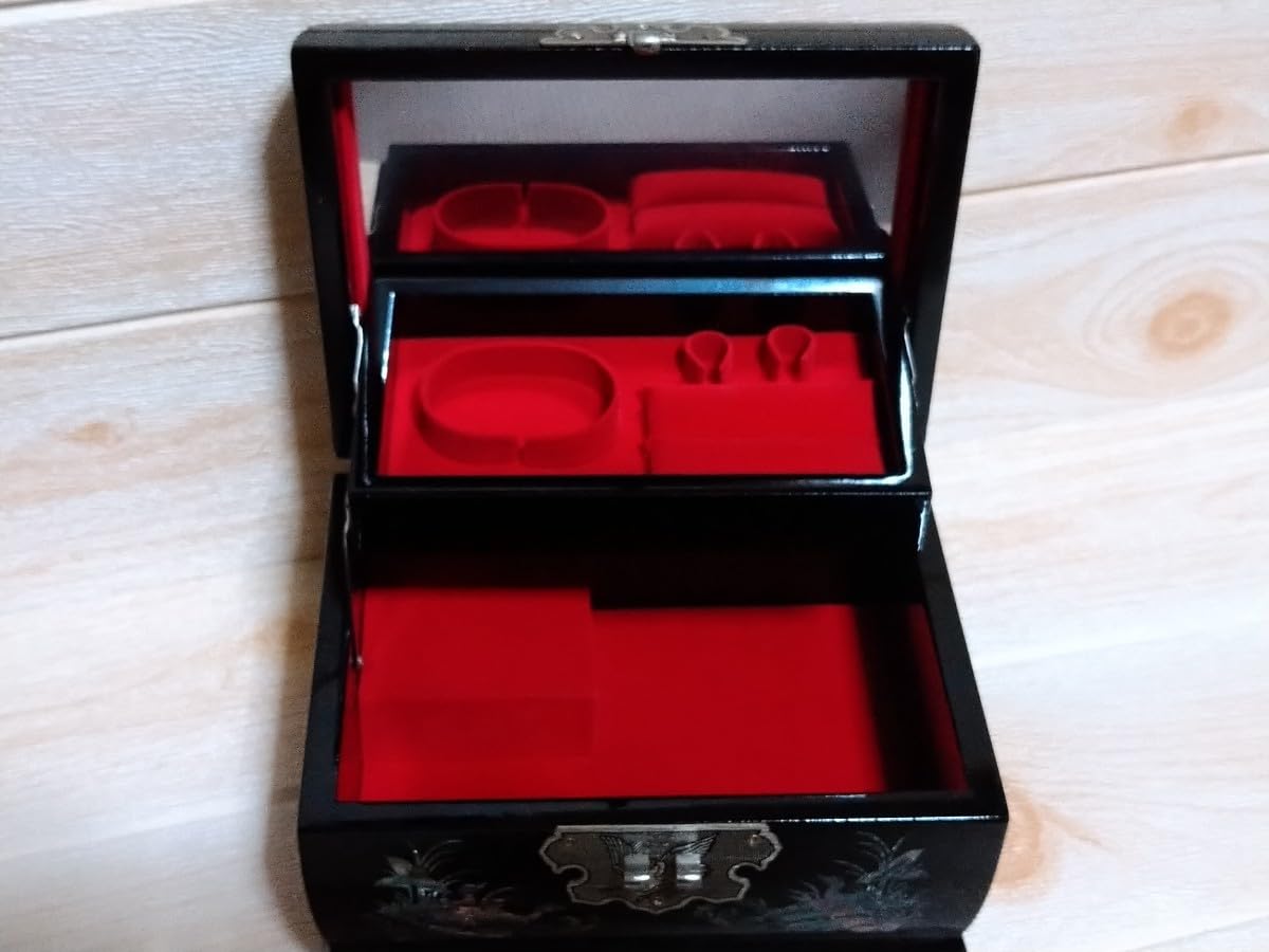 Amazon.co.jp: レア！貝細工！螺鈿細工 ジュエリーボックス 宝石箱 鍵  