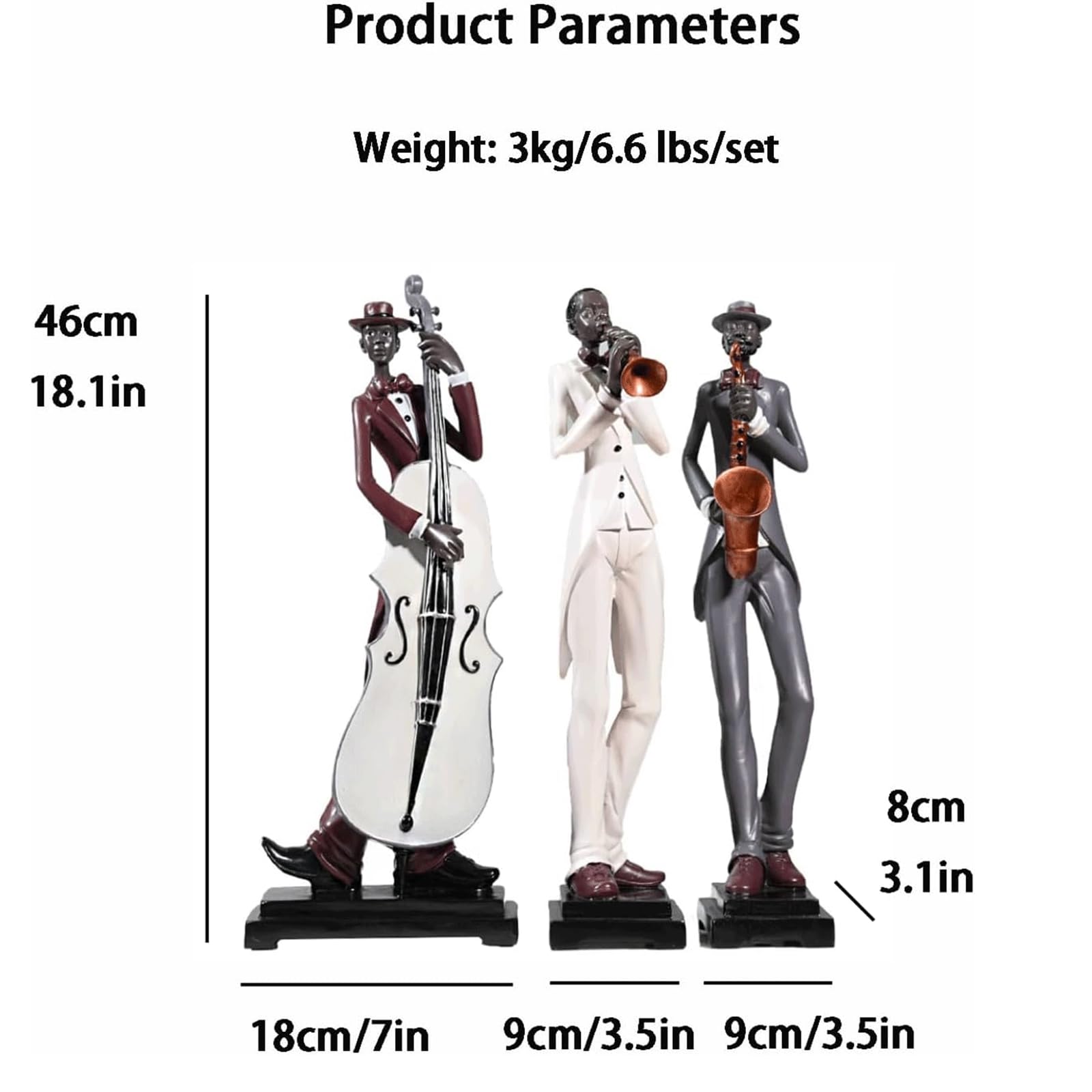 figurka dekoracyjna Unieke standbeeldhars Trio Band-standbeelden Creatieve hoogwaardige beeldjes en standbeelden voor premium bureauplankdecorsculpturen świetny prezent