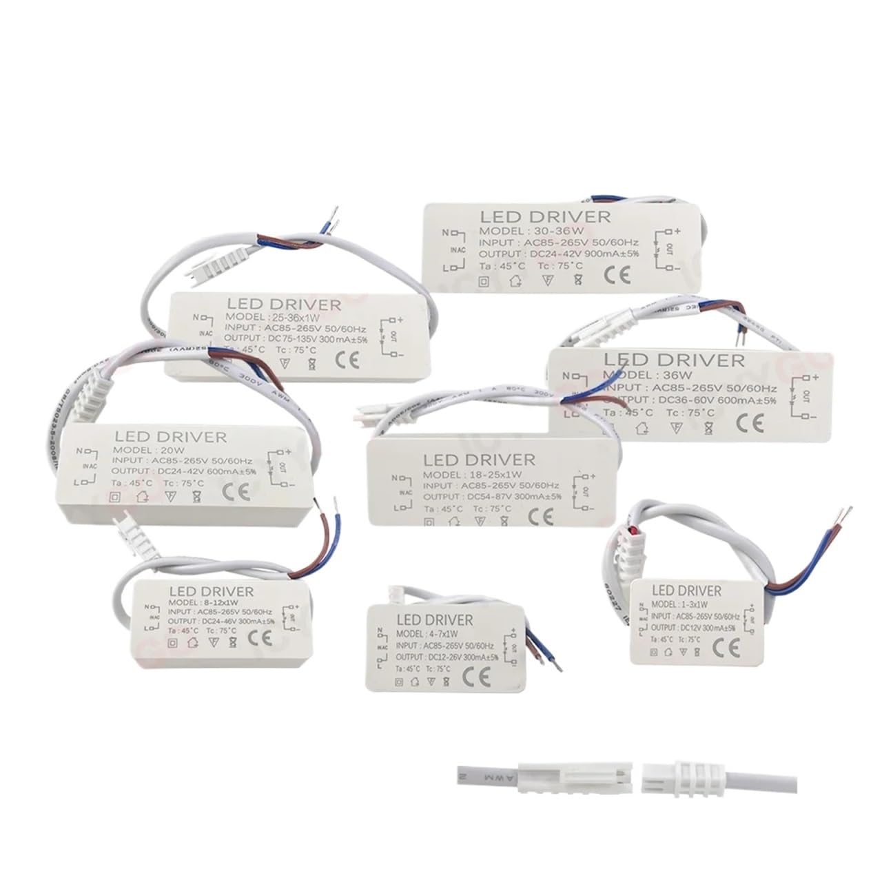 LED Driver Transformer 3W 5W 7W 12W 18W 20W 25W 36W 300mA Power Supply - Foto 7