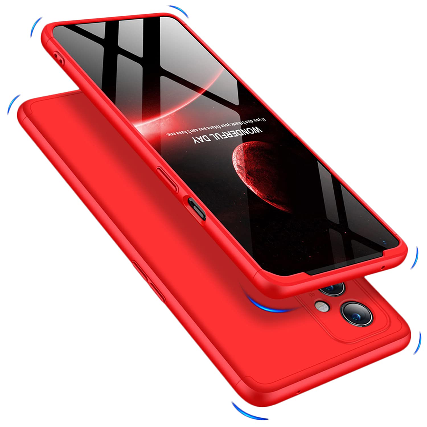 KAPA Double Dip Full 360 Protection Back Case Cover for OnePlus 9 / One Plus 9 (Red)