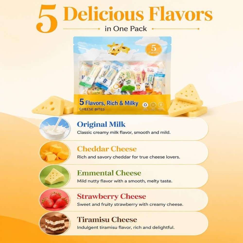 Mezcla de snacks lácteos variados de 5 sabores, 258g