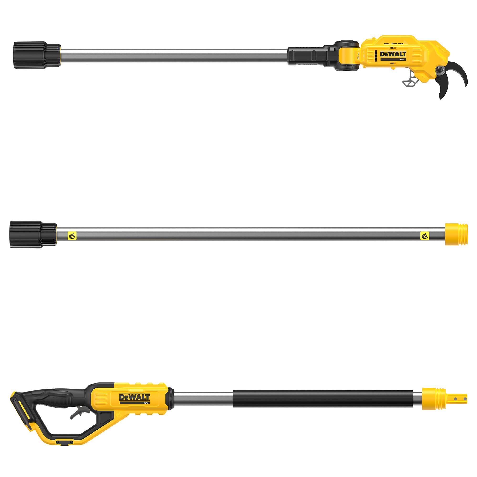 DEWALT 18V XR Élagueuse sur Perche Professionnelle ; Puissance et précision pour la coupe des branches en hauteur, Outil seul, DCMPP569N-XJ