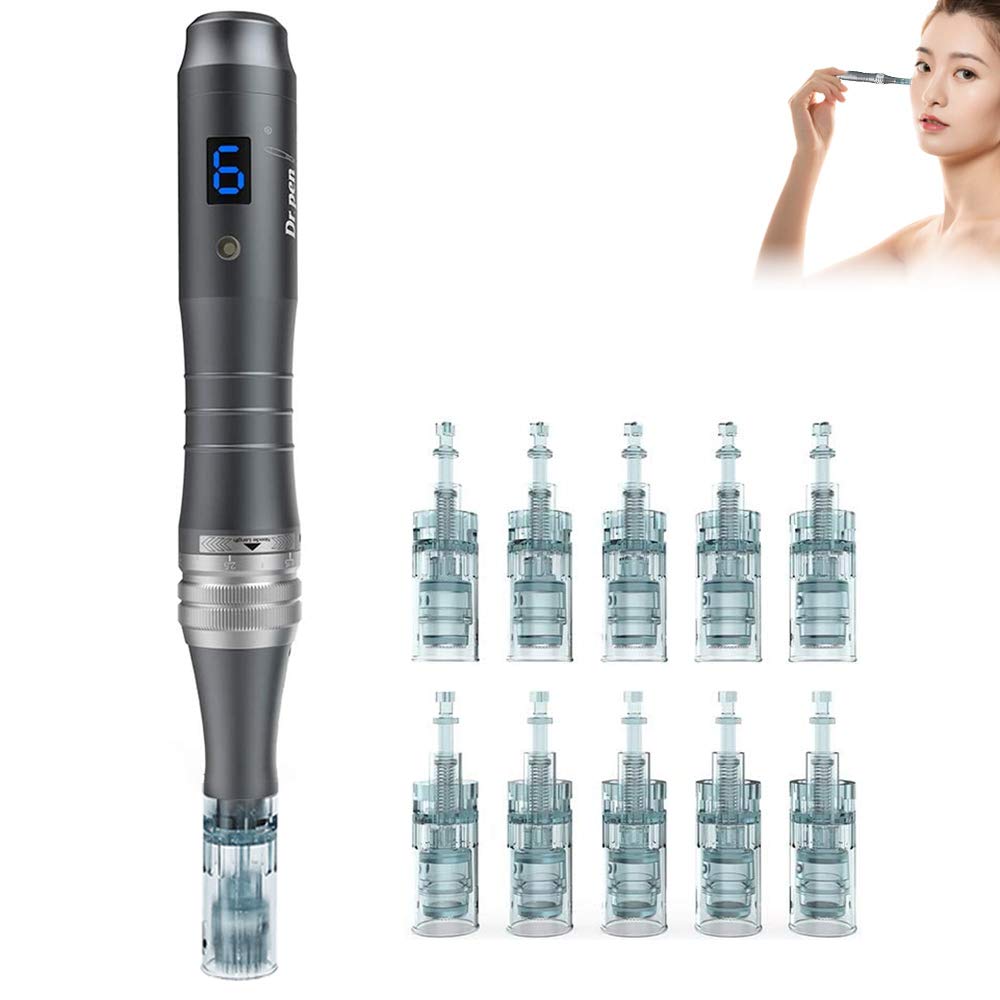 Wireless Elettrico Microneedle Dermapen Dr.pen M8 Professionale Sistema di Terapia con Microneedling Penna di Bellezza con Batteria a Cartuccia con 10 Cartucce di Aghi