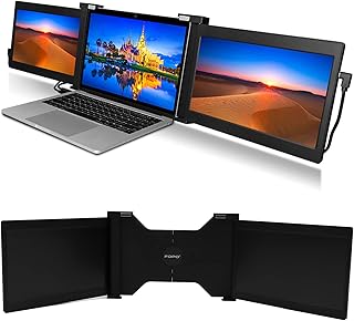 11.9in Laptop Monitor Extender, USB C Triple Portable Monitor for Laptop with FHD 1080P Screen, Screen Extender Dual Monitor Extender for Most 13.3 to 16.5 inch Computers(S11 Black)