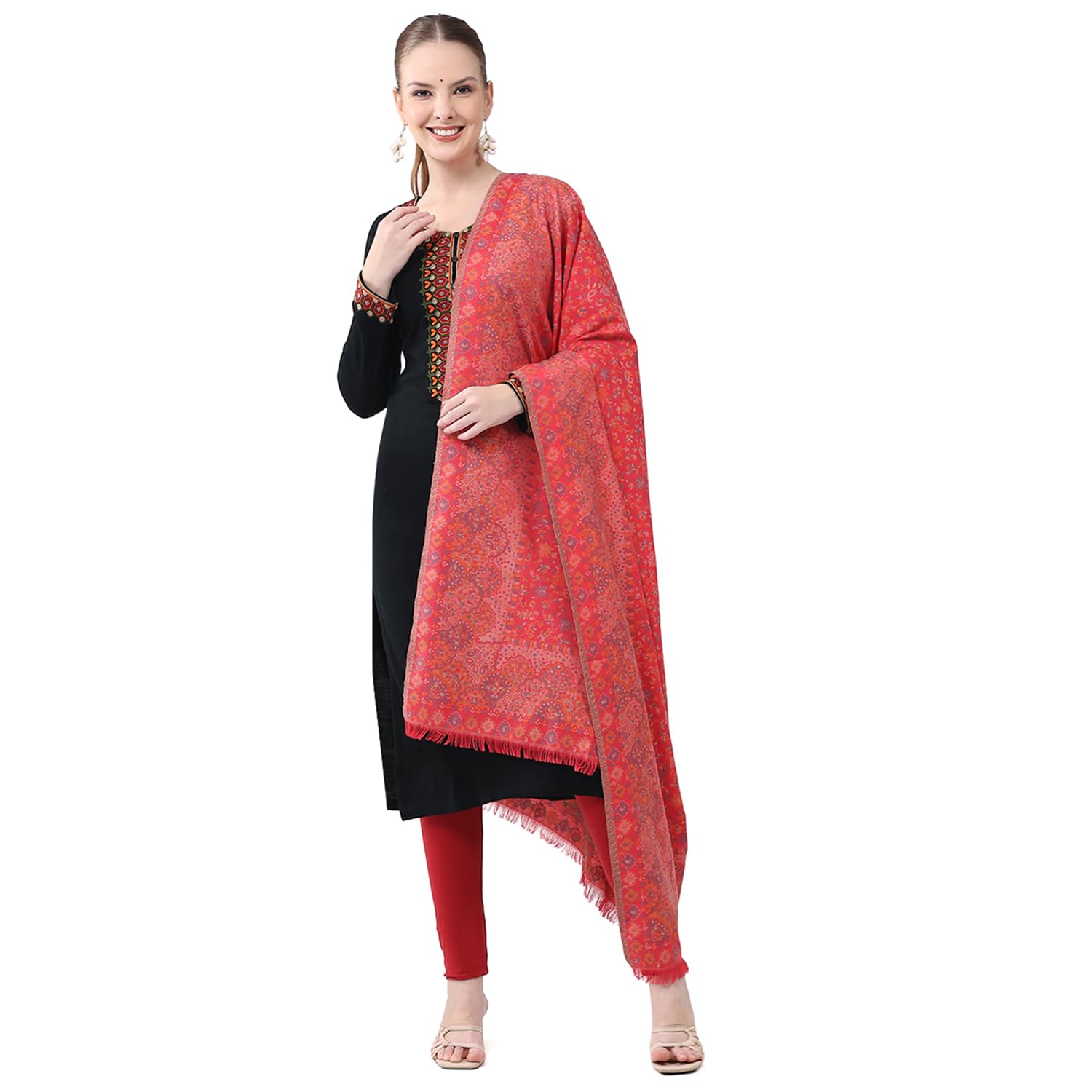 monte carlo Women’s Winter Shawl | Self Design Pattern | Cozy Warm | Stylish Fashionable Winter Accessory | Elegant Soft Wrap For Women (Pack Of 1)-picture-39