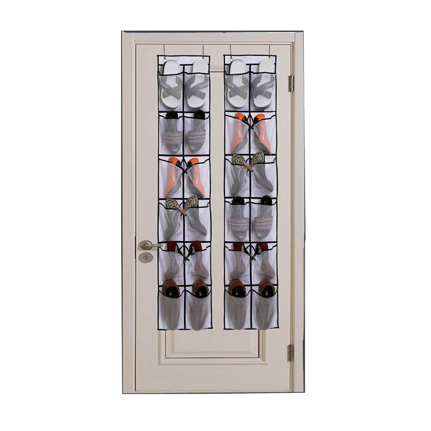 Organisateur au-dessus de la porte pour chaussures, 28 poches Organisateur au-dessus de la porte pour chaussures, 28 poches