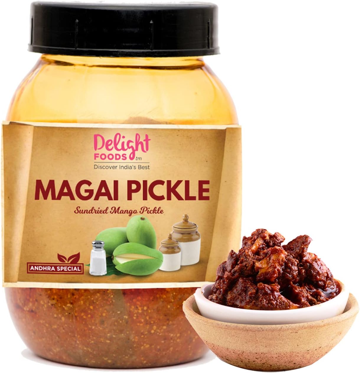 Delight Foods Andhra Special Pickles 250G (Magai (Dried Mango))