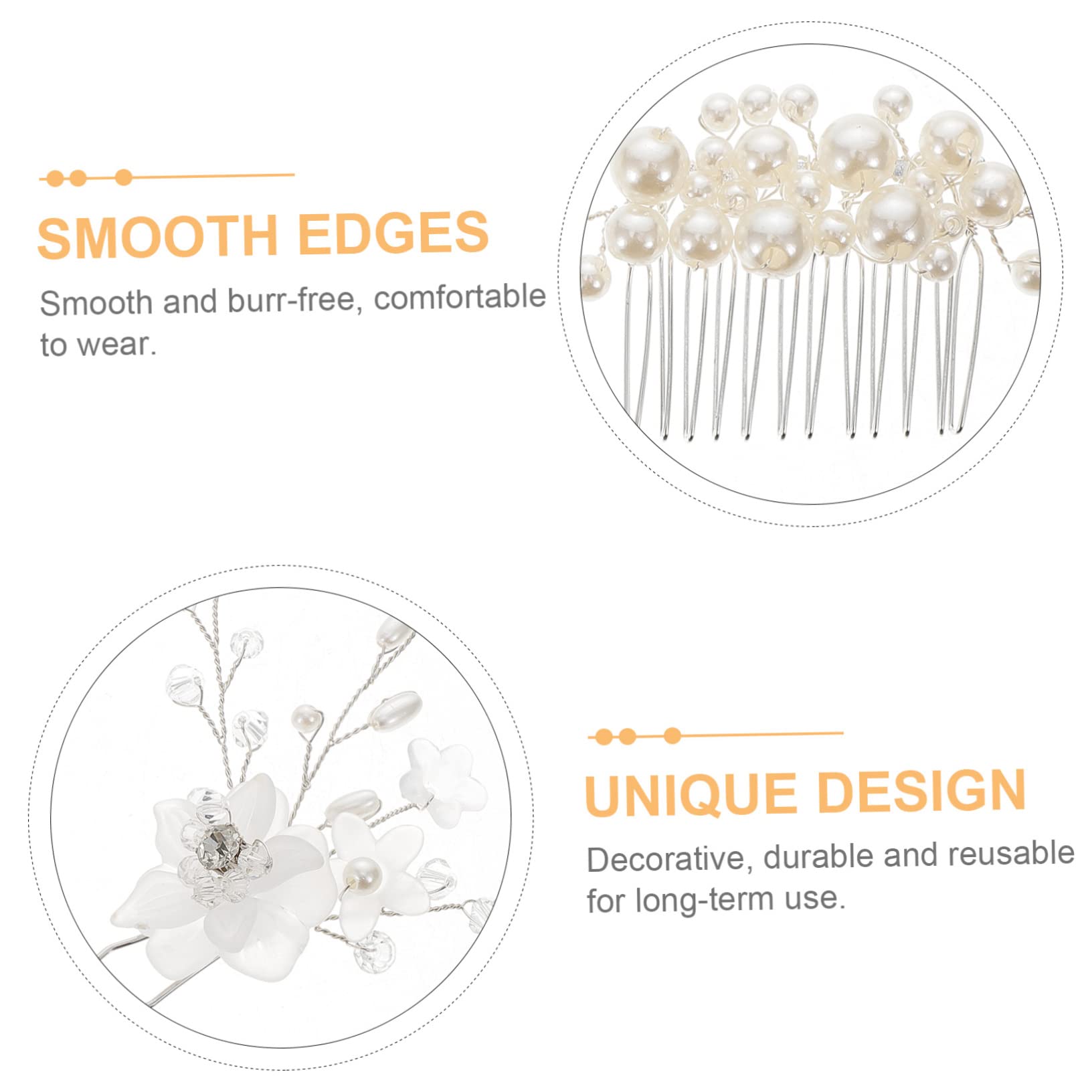 Abaodam Lot De 3 Peignes À Cheveux Pour Mariage Épingles À Cheveux Nœuds Accessoires De Coiffure Uniques Pour Femmes 6 Pièces X 3