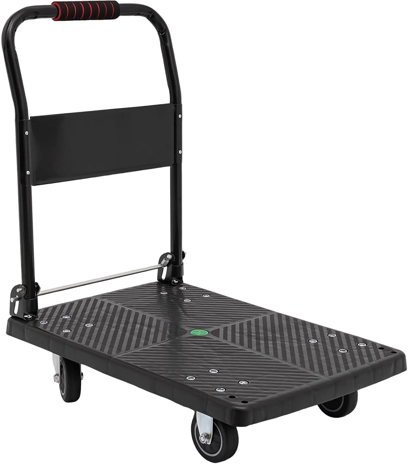 Chariot à plateforme pliable, chariot de transport, chariot à plate-forme avec roulettes silencieuses, chariot de transport de 150 kg, idéal pour le déménagement, l'entreposage, le jardinage et la