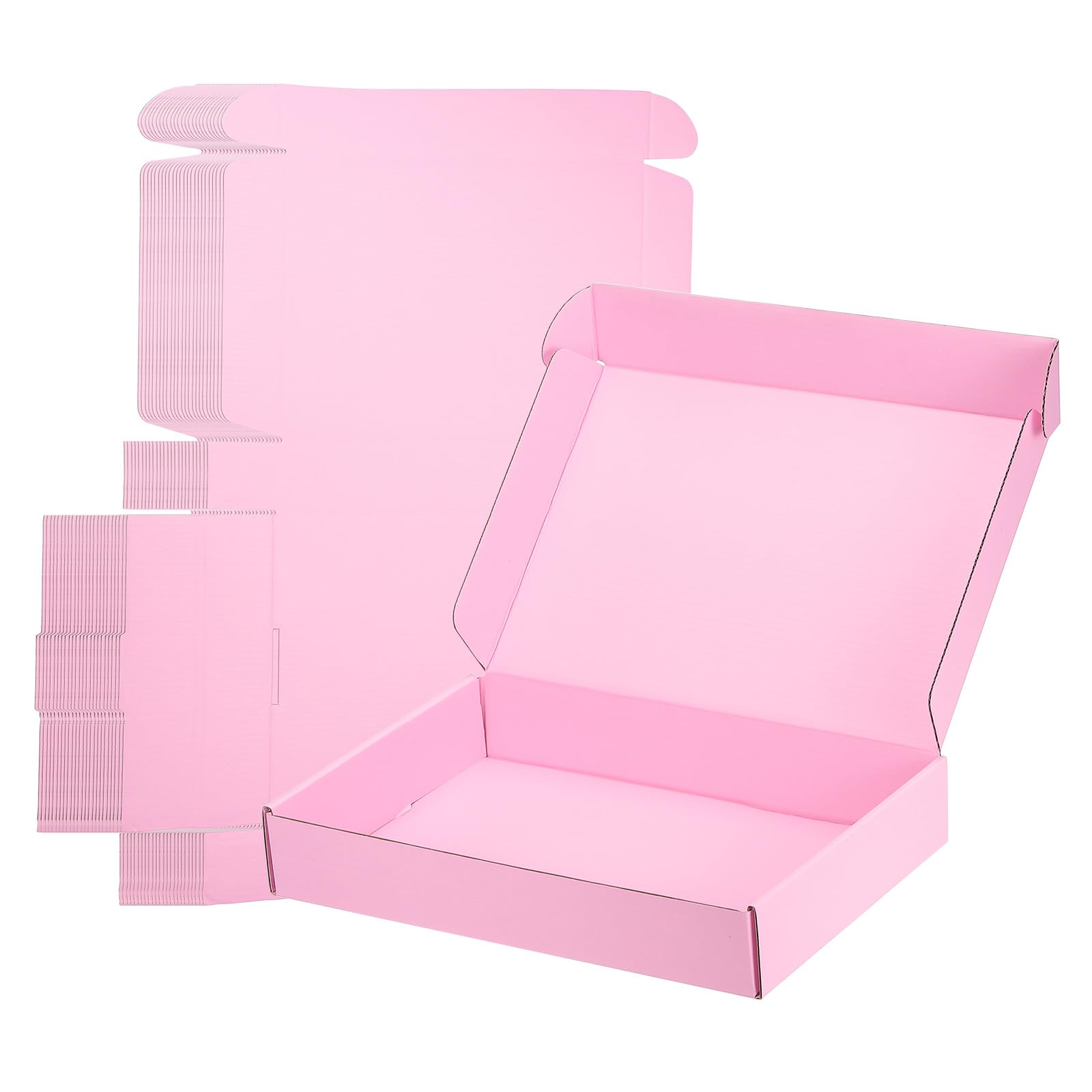 PATIKIL Scatole Di Cartone Spedizioni 12x8x2 Per Piccole Imprese, 25Pz Scatole Regalo In Cartone Ondulato Per Spedizioni Traslochi Artigianato Natale Prodotti Regalo, Rosa.