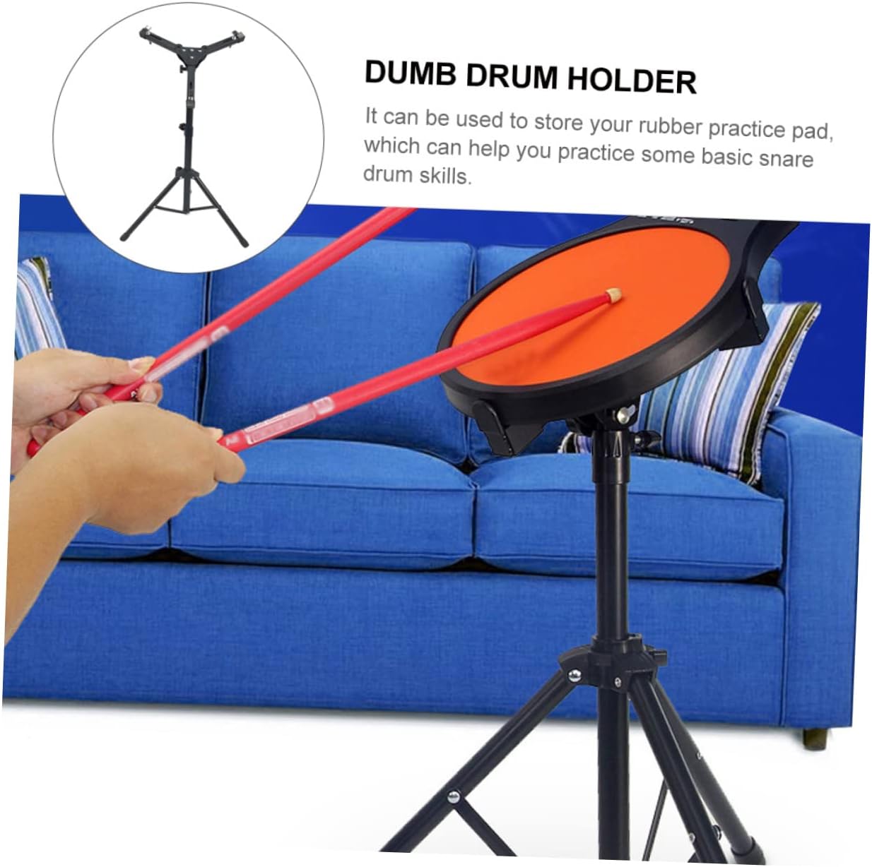 1pc Adjustable Dumb Drum Stand for Beginner Practice Height Adjustable Snare Drum Rack Material Portable Design for Drummers for Home Use