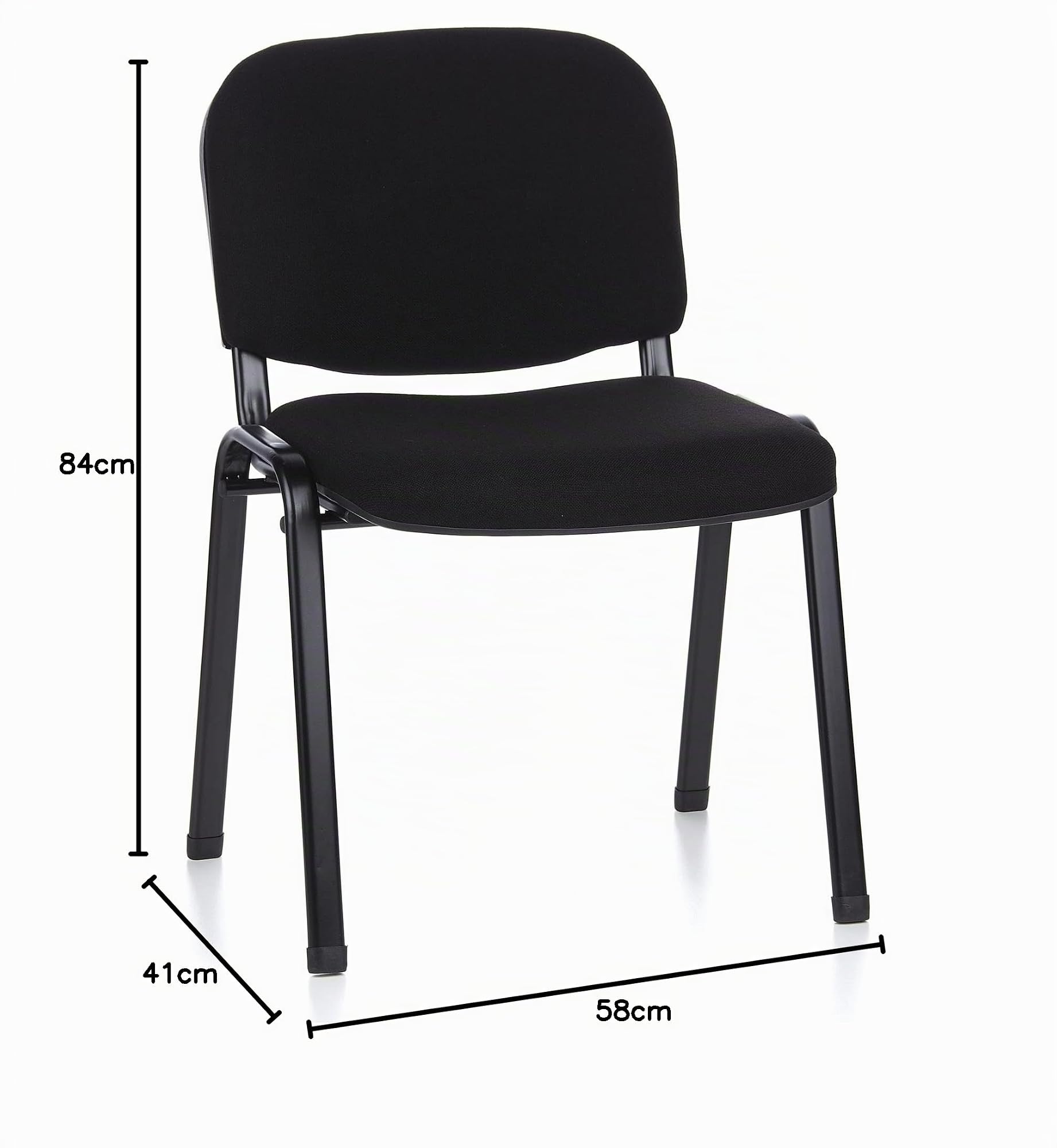 Lot de 4 chaises visiteurs XT 600 Revêtement Tissu Noir Chaise de conférence empilable