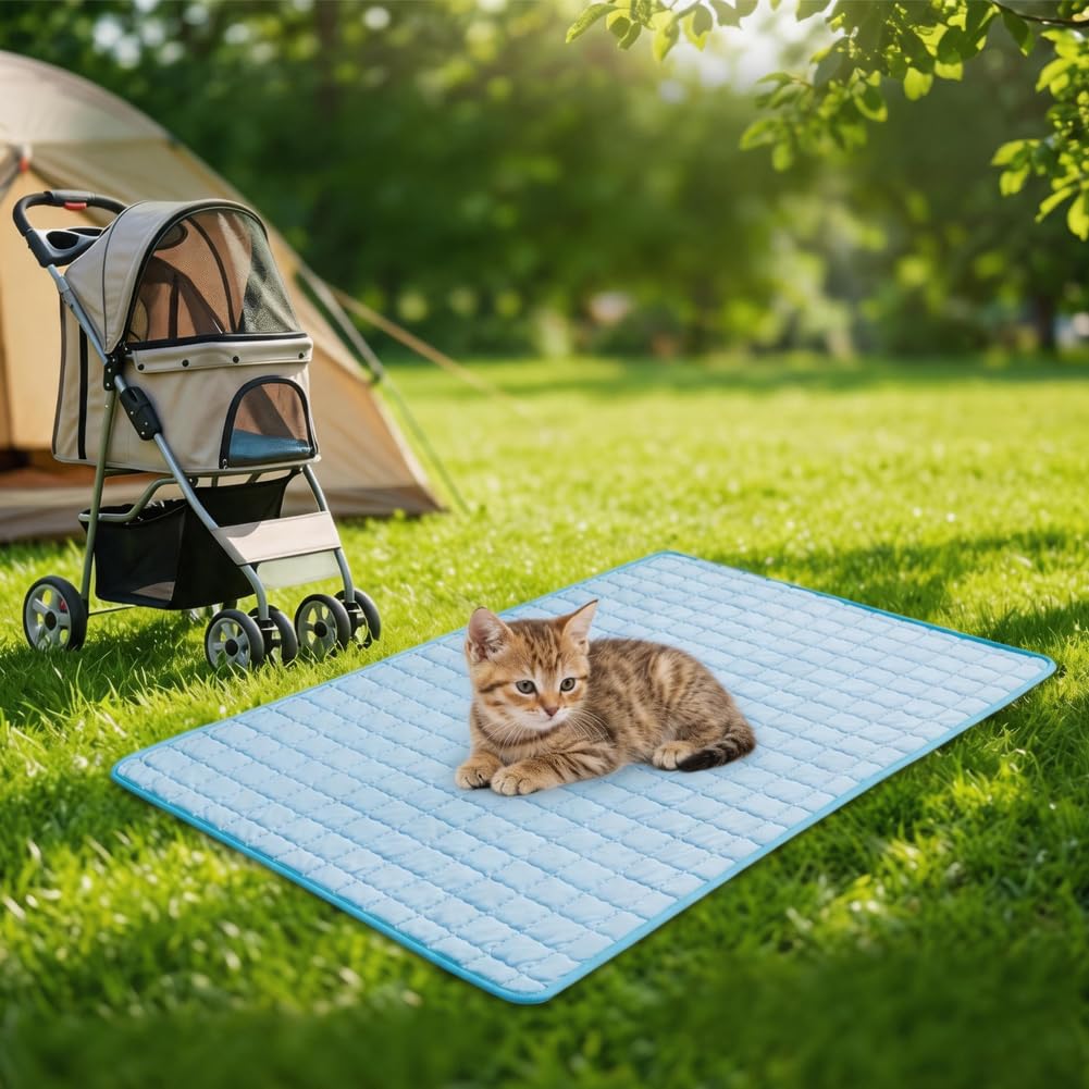 CEWROM Tappetino Refrigerante per Cani Grandi Tappetino Rinfrescante per Gatti Impermeabile Antiscivolo Tappeto Refrigerante Cane per Viaggio Macchina Cuccia Casa