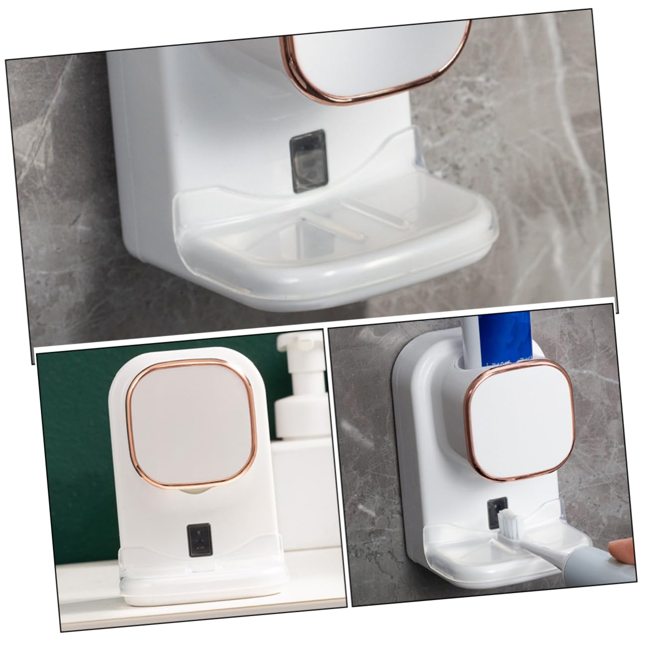 TOPBATHY Distributeur De Dentifrice Électrique Mural Presse-tube Automatique Pour Salle De Bain Support Pour Dentifrice Avec Capteur