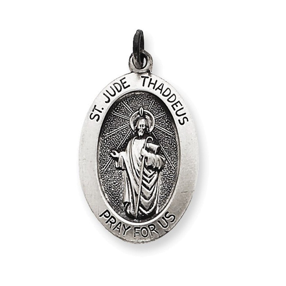 Sterling Silver Antiqued Saint Jude Thaddeus Medal
