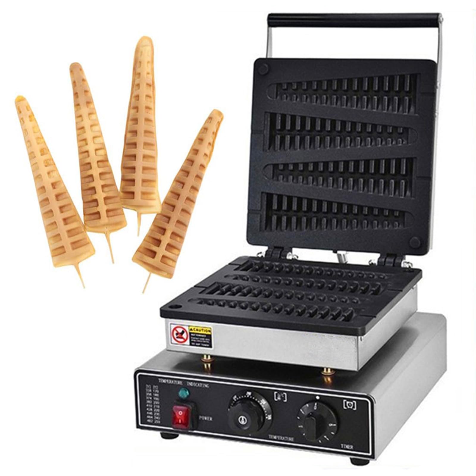 4-in-1 Waffle Maker - Tree Shape, Non-Stick Surface, Adjustable Temperature (0-300°C) - Ideal for Milk Tea Shops, Home, School, and Catering Use