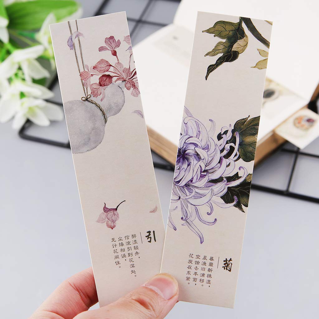 WOWOWO Bookmark 30pcs Creative Chinese Style Paper Bookmarks Painting Cards Retro Beautiful Boxed Bookmark Commemorative Gifts - Image 4