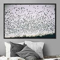 Framed Canvas Wall Art Flying Together Birds Farmhouse/Country Group Group Multicolor Photography Realism Relax/Calm Warm - 16x24 inches