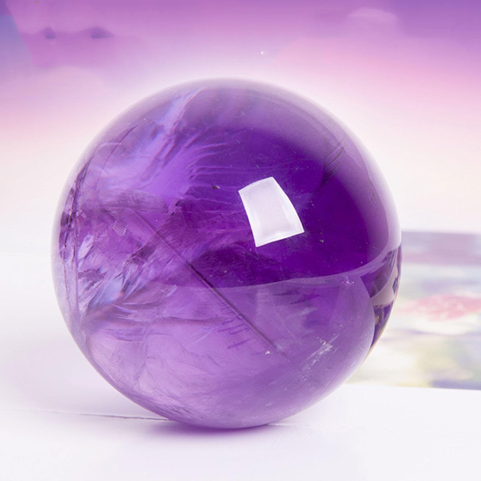 Ametystowa KryształOwa Kula Magiczne Uzdrawianie KryształOwa Kula Kula Naturalna Fioletowa Kamienna Moc Kula Do Medytacji WróżBiarstwo Uzdrawianie Fotografia Dekoracje Domu,Purple-11cm/4.3in