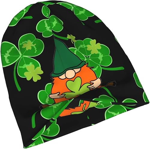 Miniatura 10 de Kicoyuaz Gorro de punto de la suerte del día de San Patricio para adultos gorro de punto elástico de calavera para mujeres y hombres