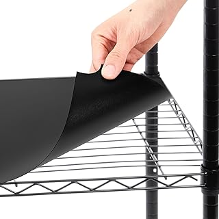 Sliner 8 Pcs 18 x 48 Inch Wire Shelf Liner Black Plastic Waterproof Liners for Organizing Metal Rack Shelves, Kitchen Cabinets, Cupboard, Pantry