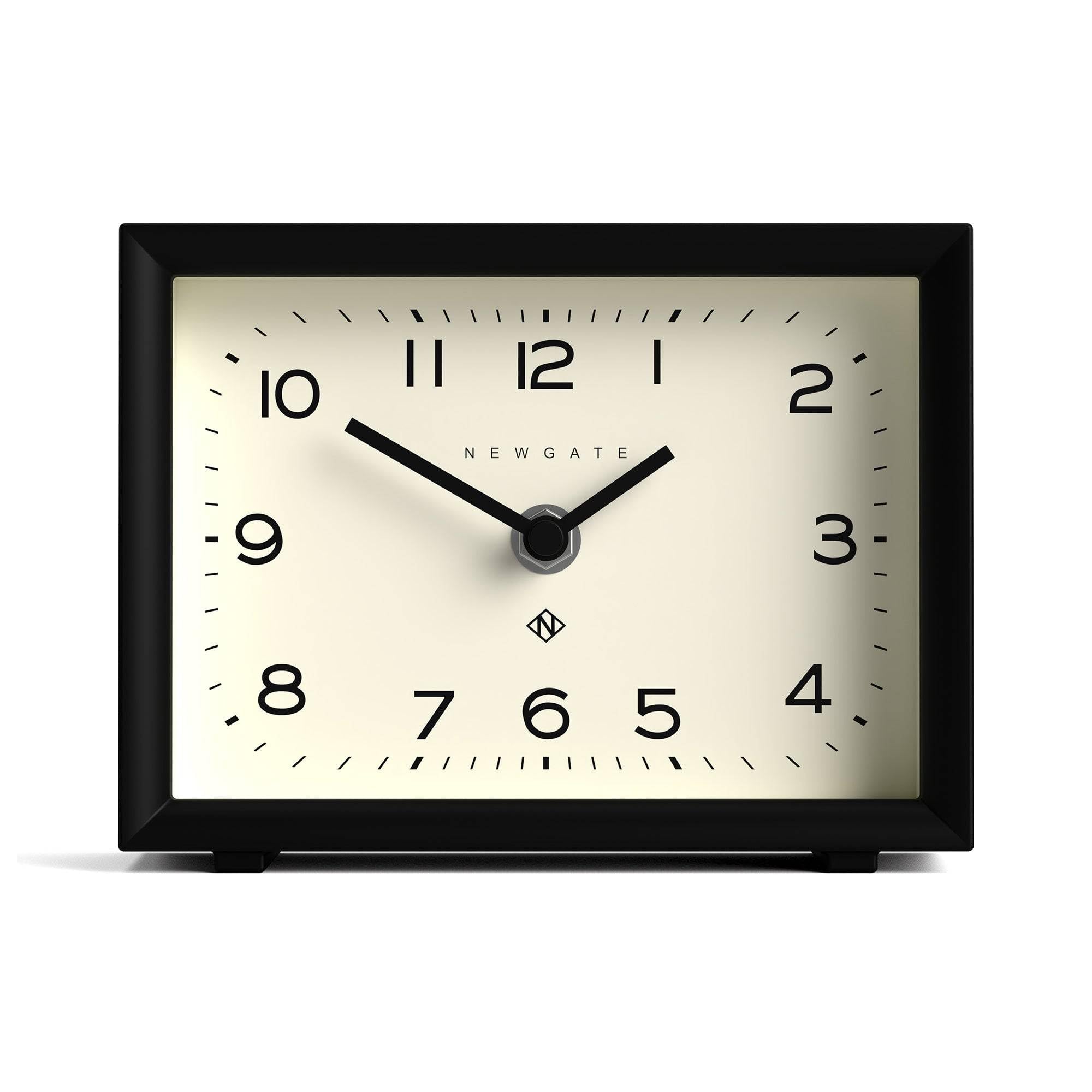 NEWGATE® Henry Desk Clock | Contemporary Rectangular Design | Black | Easy to Read nunbers | Modern Style for Desk, Table top, Shelf or Bedside