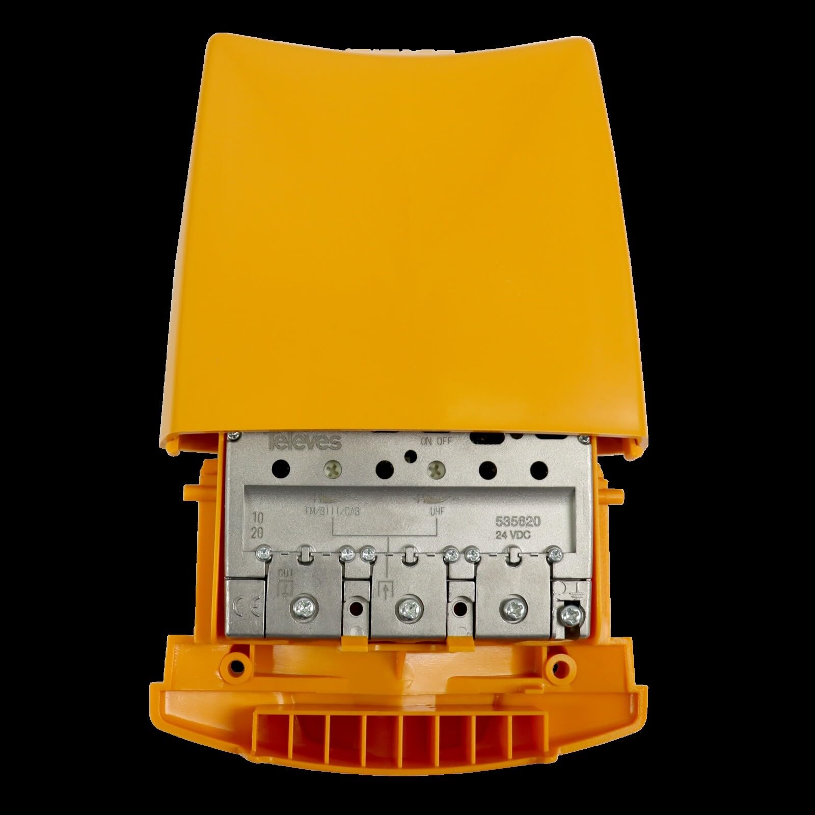 Amplificador de mástil 1 entrada, sistema de amplificación, mejora la señal de televisión, ideal para zonas con mala recepción.