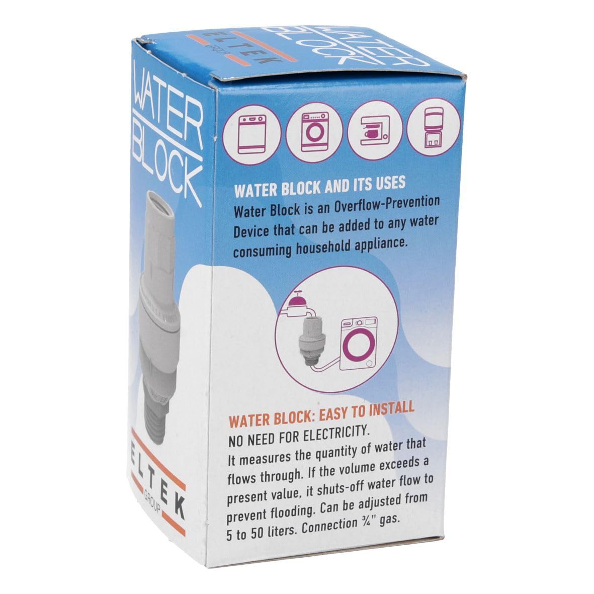 Europart 762243 UNIVERSAL Waterblock Aquastop zawór bezpieczeństwa zawór zwrotny 3/4" do węża dopływowego do pralki i zmywarki do naczyń