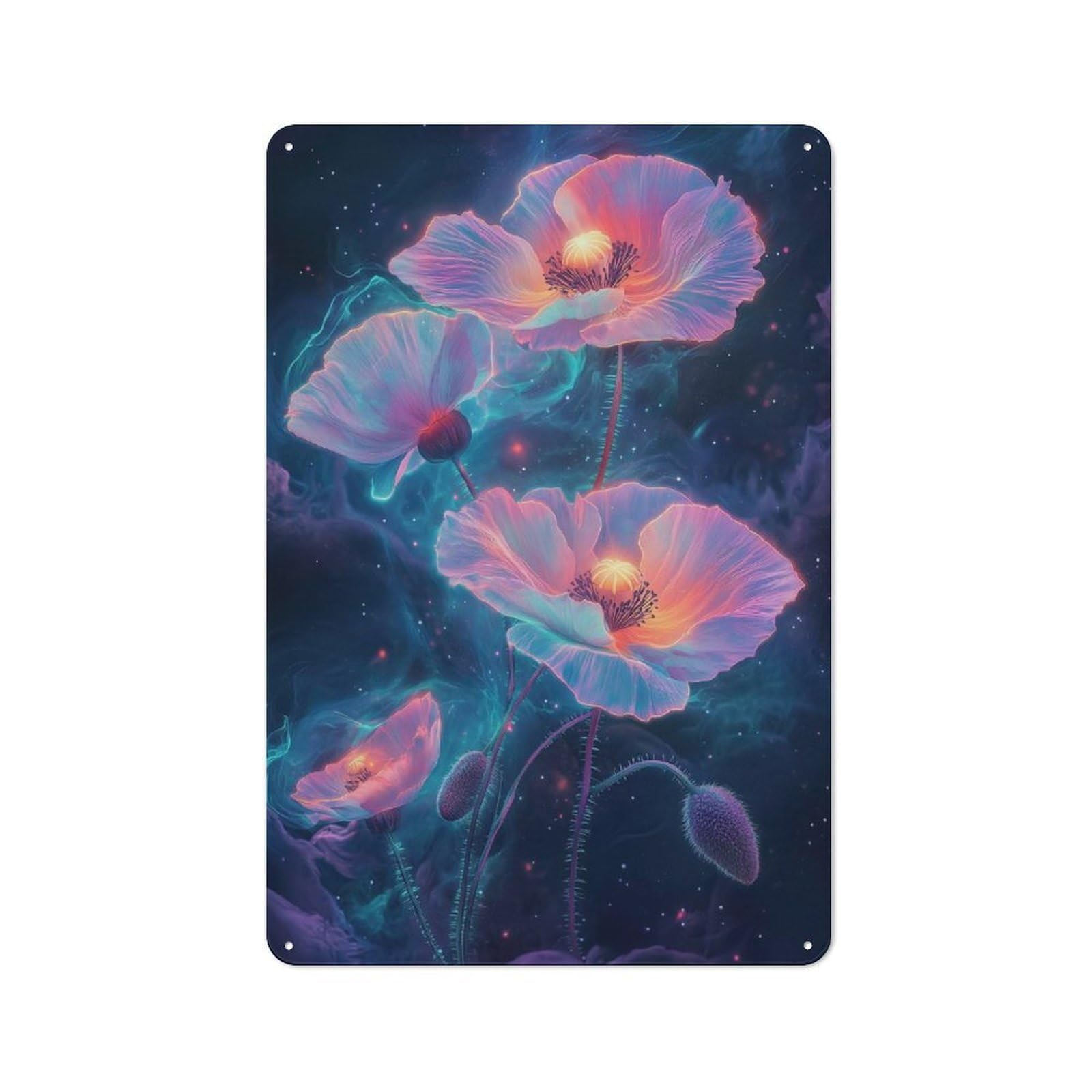 Outdoor Room Shed Metal Sign 30x20cm Featuring Cosmic Poppies Florals, Utility Space Decor for Patio Bar, Workshop, Shed Or Kitchen