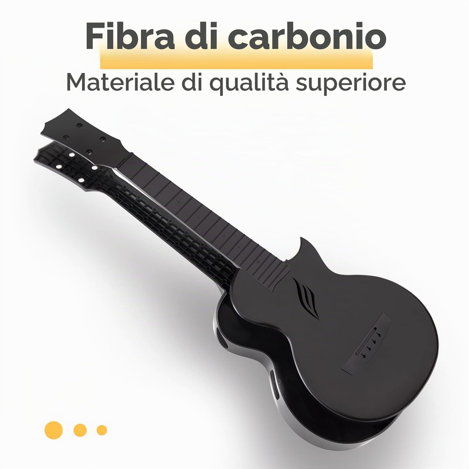 Ukulele Concerto Enya Nova U 23 pollici ukelele kit per principianti e Professionale con tutto il corpo in fibra di carbonio,borsa imbottita,tracolla,capotasto,corde di scorta(nero)