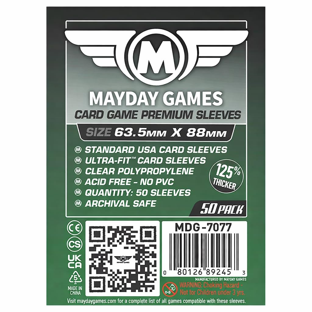 Mayday Games 7077 Clear Premium Card Sleeves 63.5x88 mm (4x50 Pack, 200 sleeves)