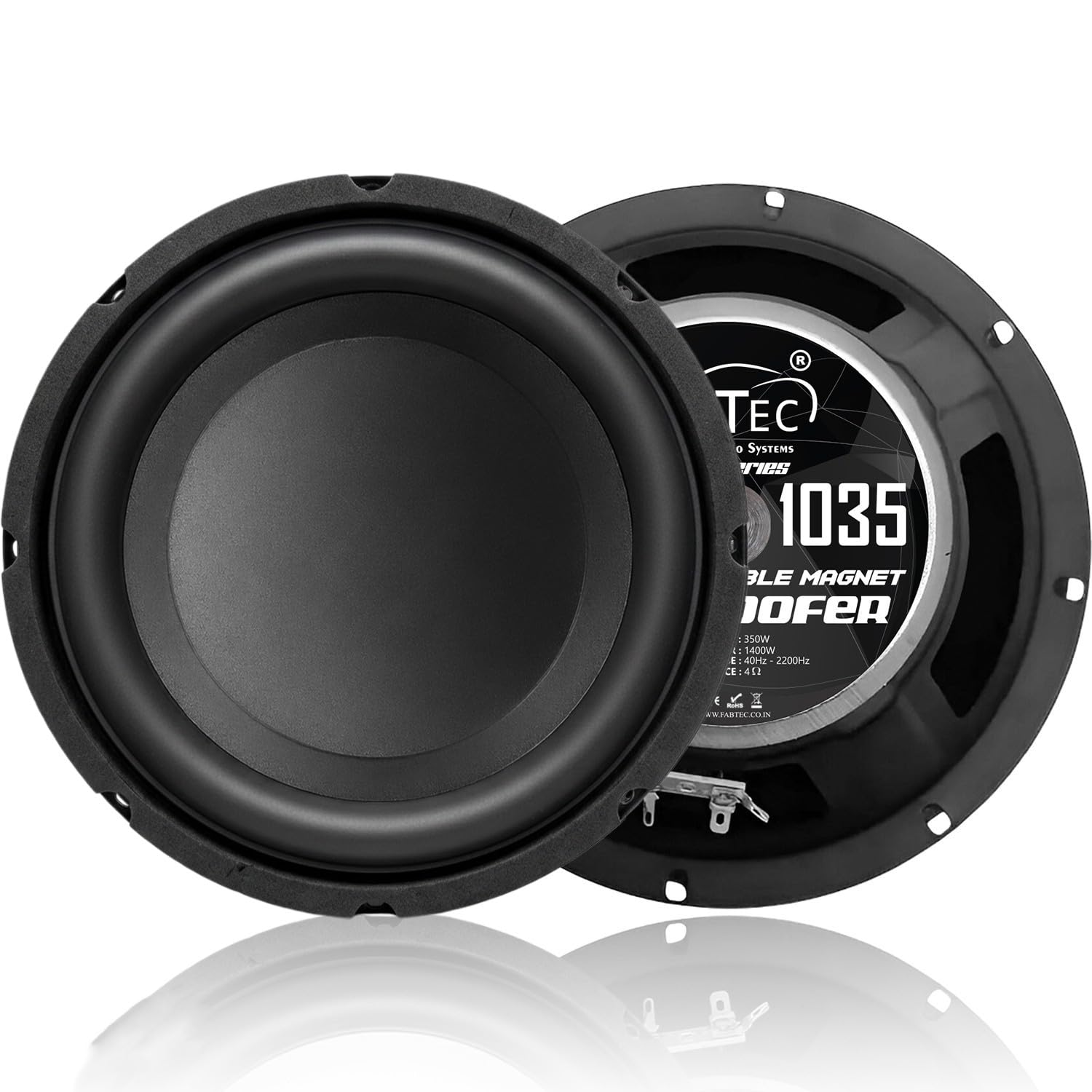 FABTEC 10 Inch Heavy Bass Subwoofer with Double Magnet – 350W RMS, 1400W Peak, 4 Ohm Speaker for Car Audio, Home Theater & DIY Sound Builds (Strong Ferrite Magnet, 90dB) — Amazon image 2