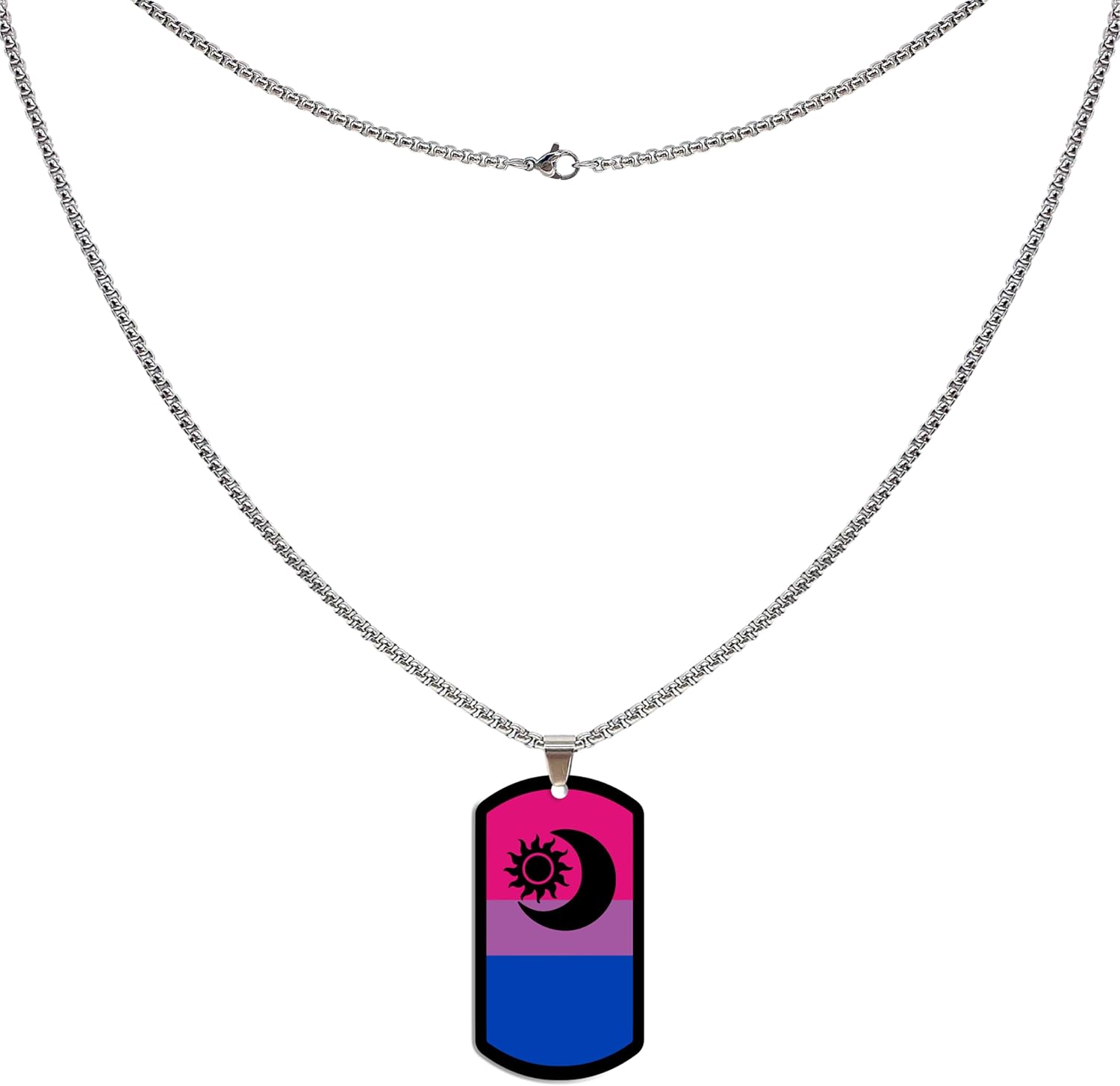 LAMIBEE LGBTQIA+ Rainbow Pendant Necklace, Reflects Pride Colors for Lesbian, Gay, Bisexual, Transgender, Non-Binary, and More, Adjustable Sun Catcher Design