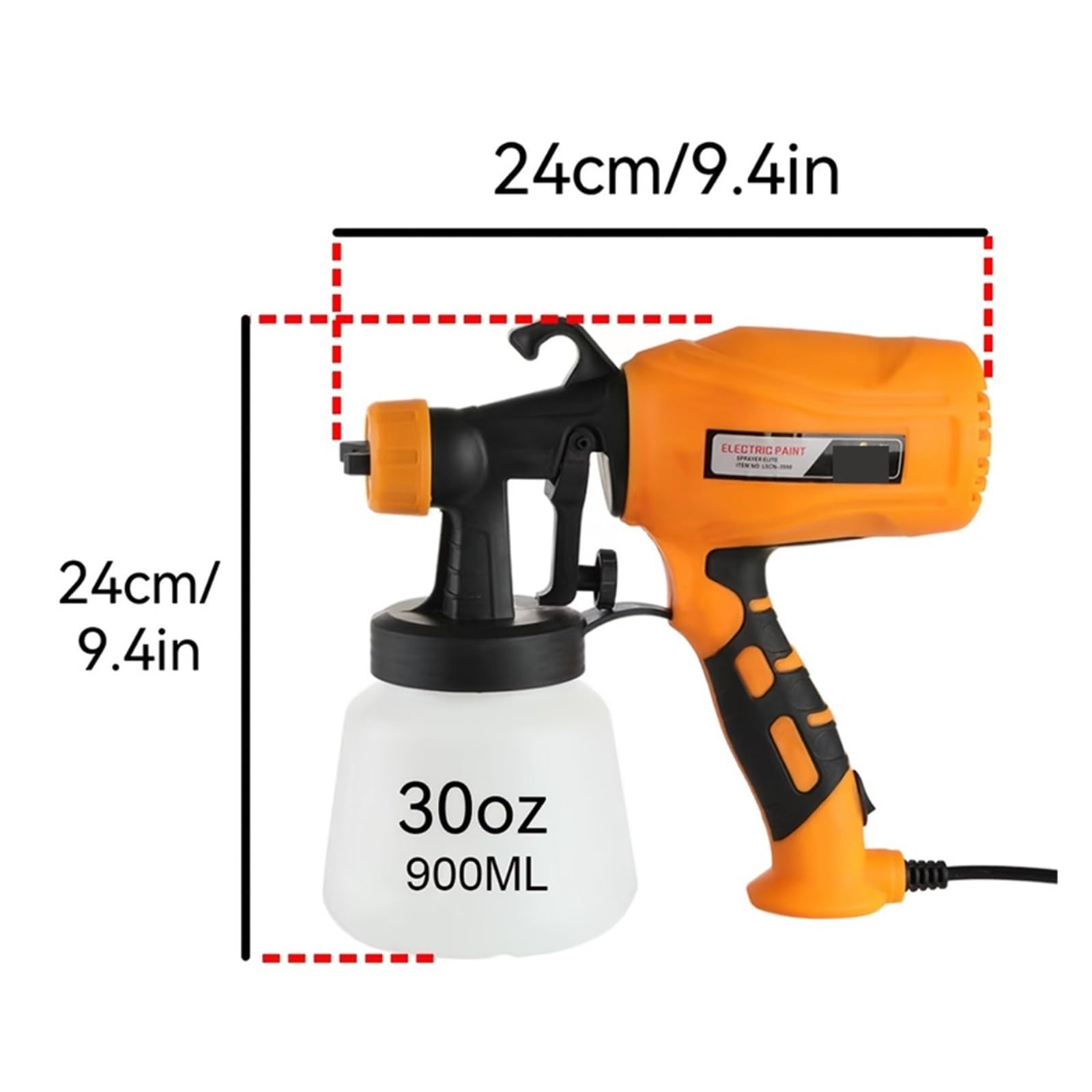 Elektryczny Pistolet Natryskowy O Pojemności 900 Ml I Mocy 600 W, 3 Wzory Natryskiwania