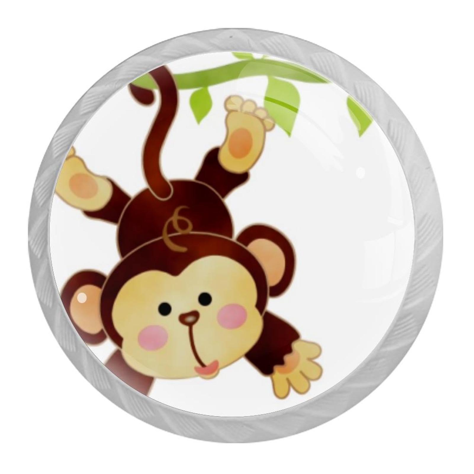 Tqmspg Multi20 4 Pieces Drawer Pulls Monkey Animal Door Knobs Dresser Handles For Kitchen Wardrobe Cupboard Hardware Furniture