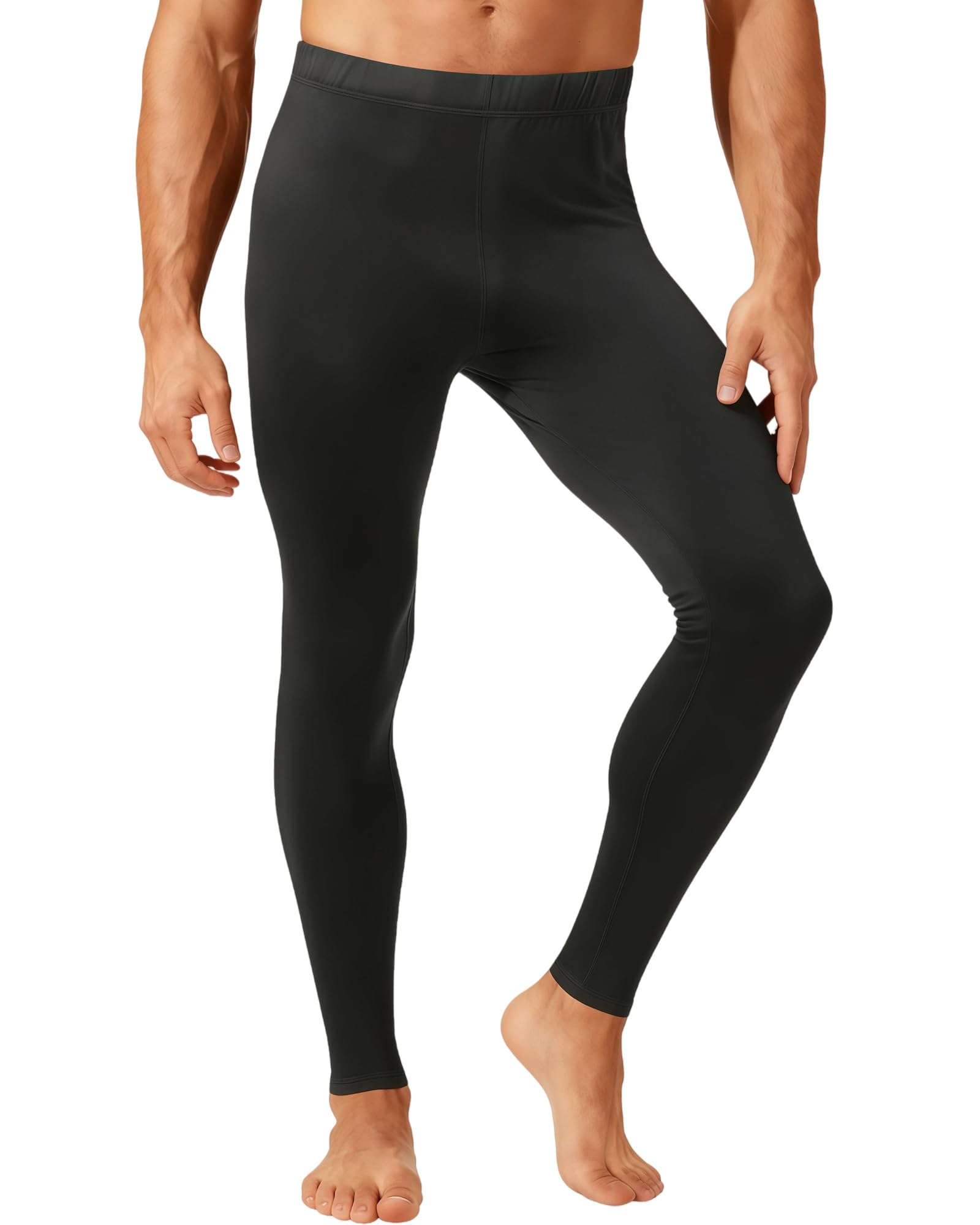Confezione da 1 o 3 pantaloni termici lunghi da uomo, foderati in pile, leggeri, leggings a compressione, abbigliamento invernale