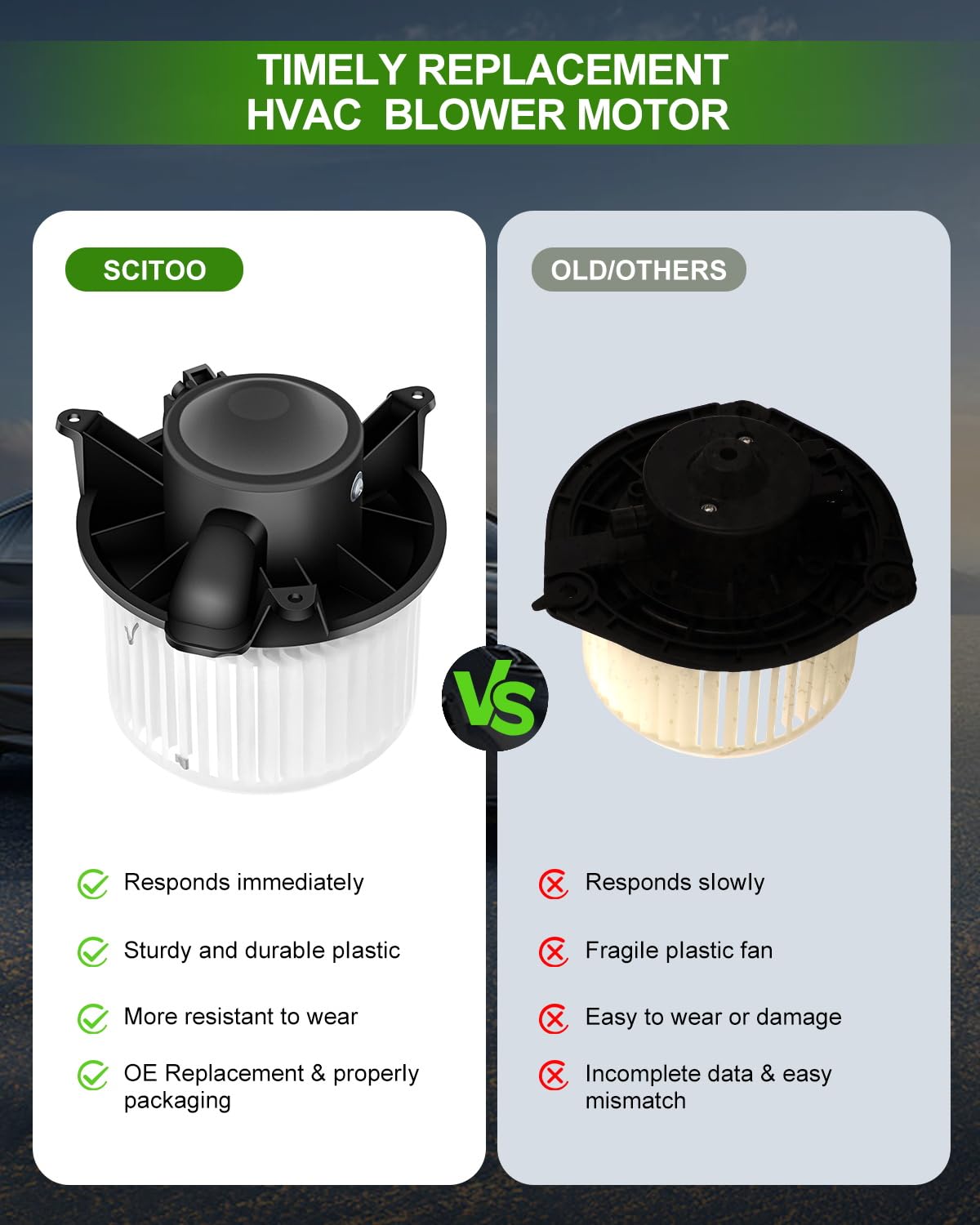 Motor de soplador de plástico ABS con compartimento para ventilador