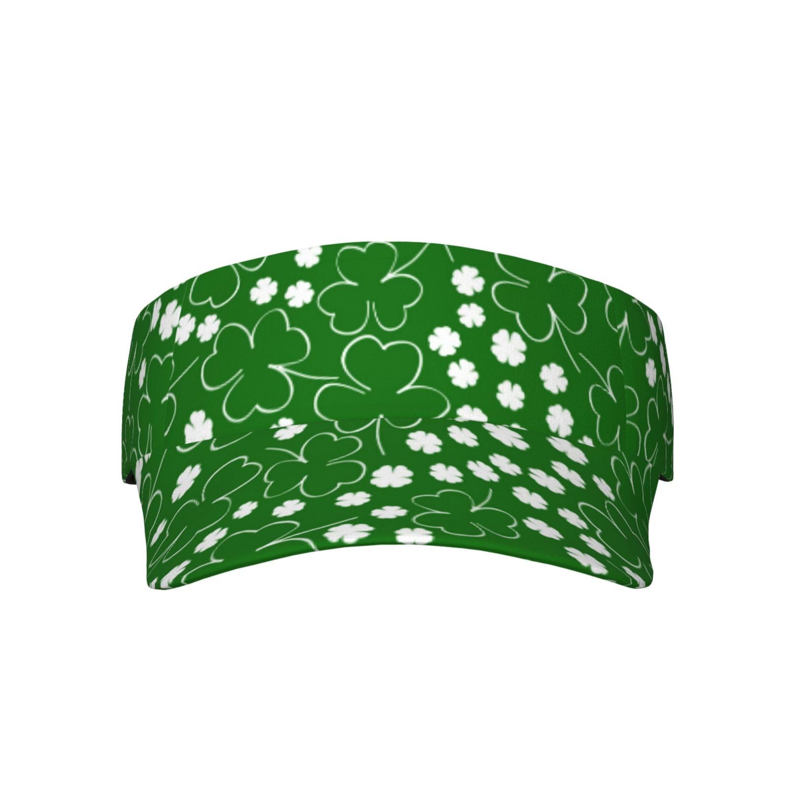 Djngn Unisex St. Patrick's Day-W10 St Patrick's Day Green Shamrocks Plaid Sun Visors For Women Men Sport Outdoor Visor Hat Tennis Golf Visor