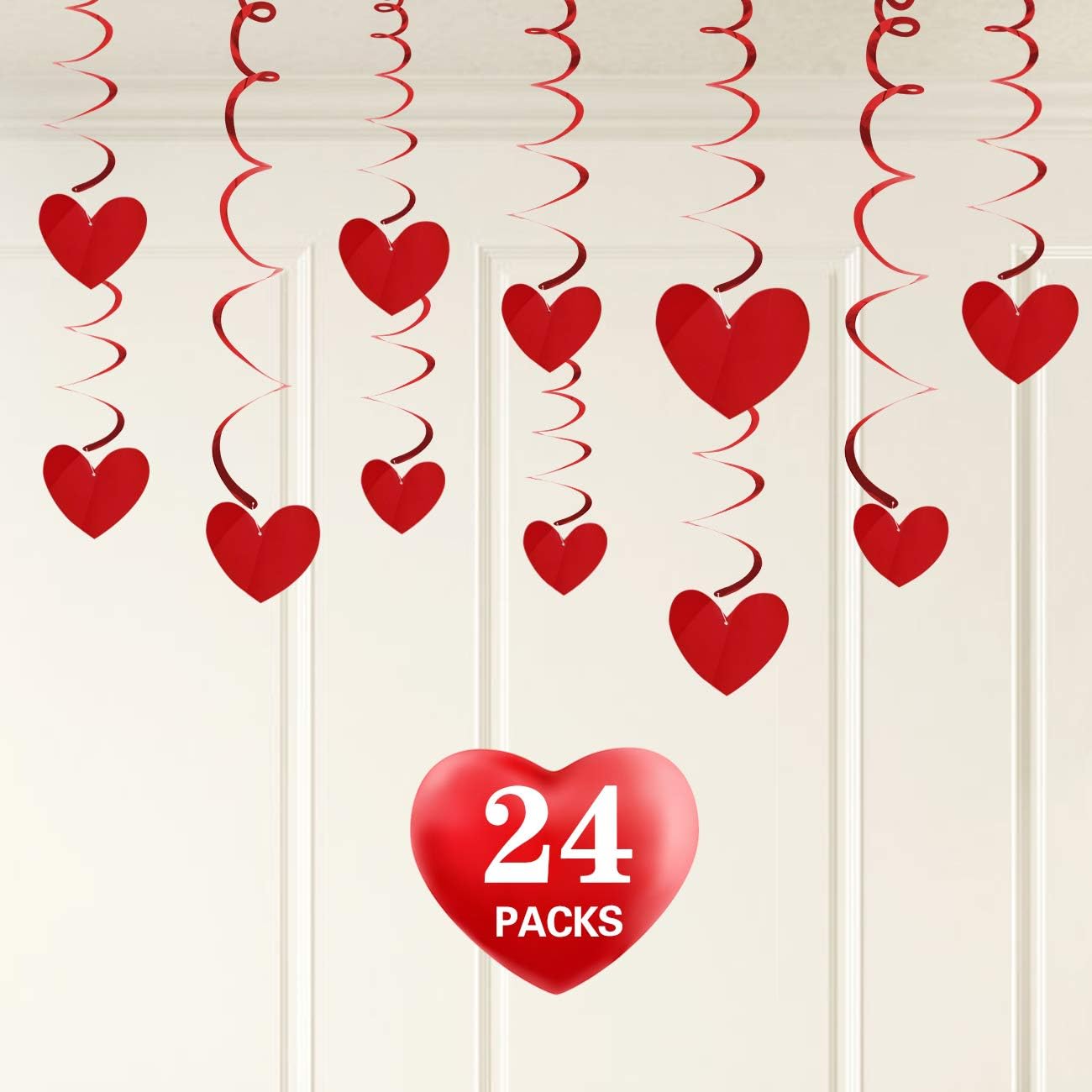 Valentines Day Decorations, Valentine Hanging Heart Swirl Decoration for Ceiling - Great for Anniversary, Wedding, Birthday, Bridal Shower, Bachelorette Party