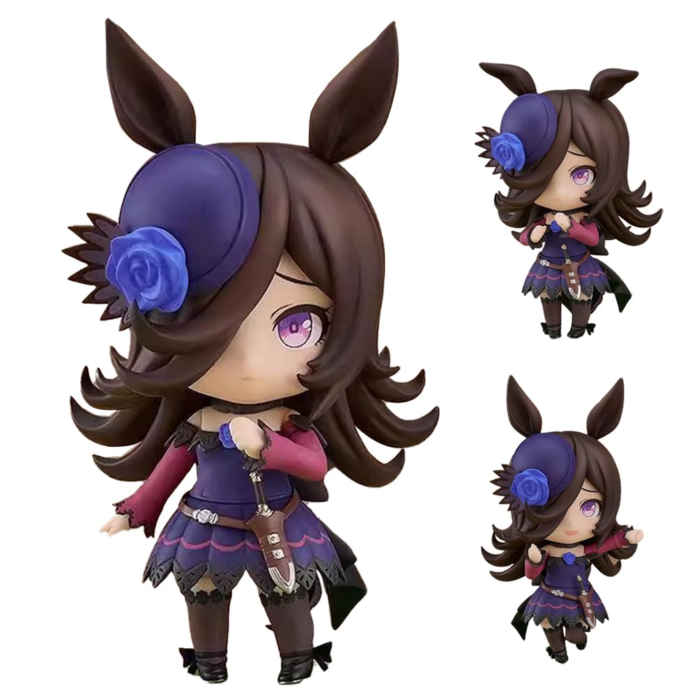 Tongyundacheng Uma Musume Pretty Derby Anime Figure Rice Shower Action Figure PVC Anime Character Model Desktop Ornaments Collection Gift 10cm